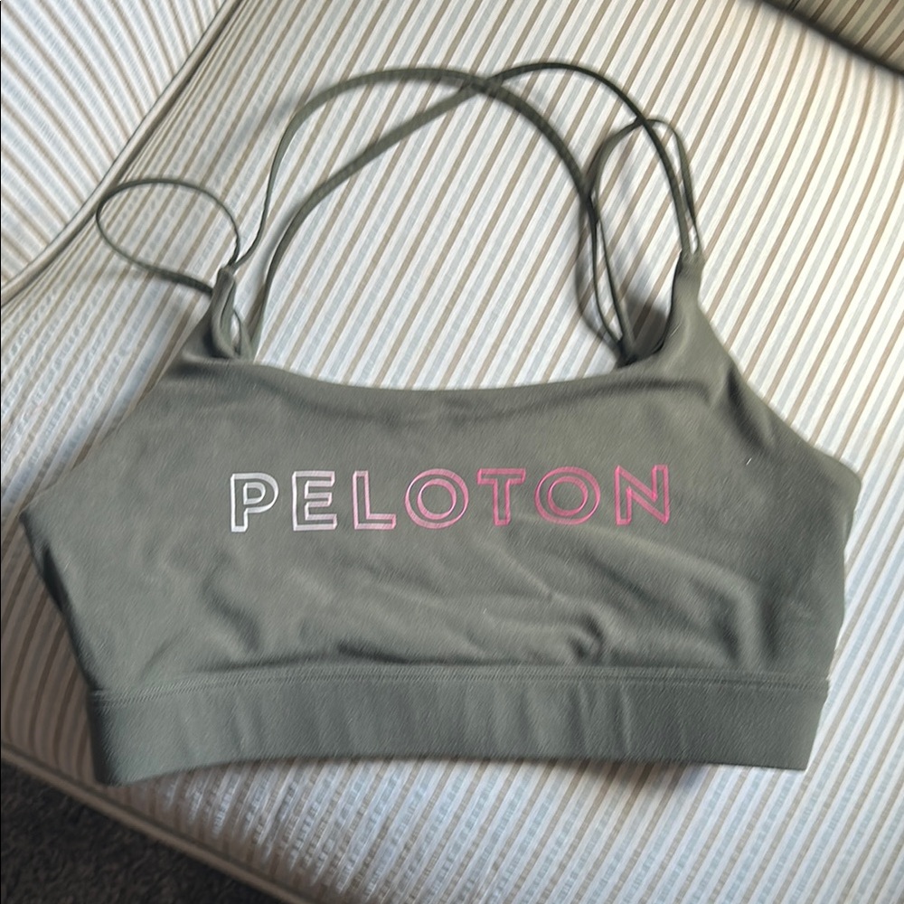 Peloton Sage Green Sports Bra with Logo